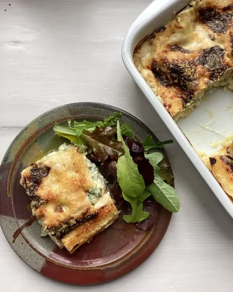 Rachel Roddy's Dish for Lasagne with Summer Squash and A Trio of Cheeses